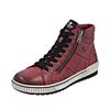 Schnürboots REMONTE, Damen, Gr. 37, rot (dunkelrot), Leder, Lederimitat, sportlich, Schuhe, Plateau, Schnürstiefelette, Boots in Crash-Optik