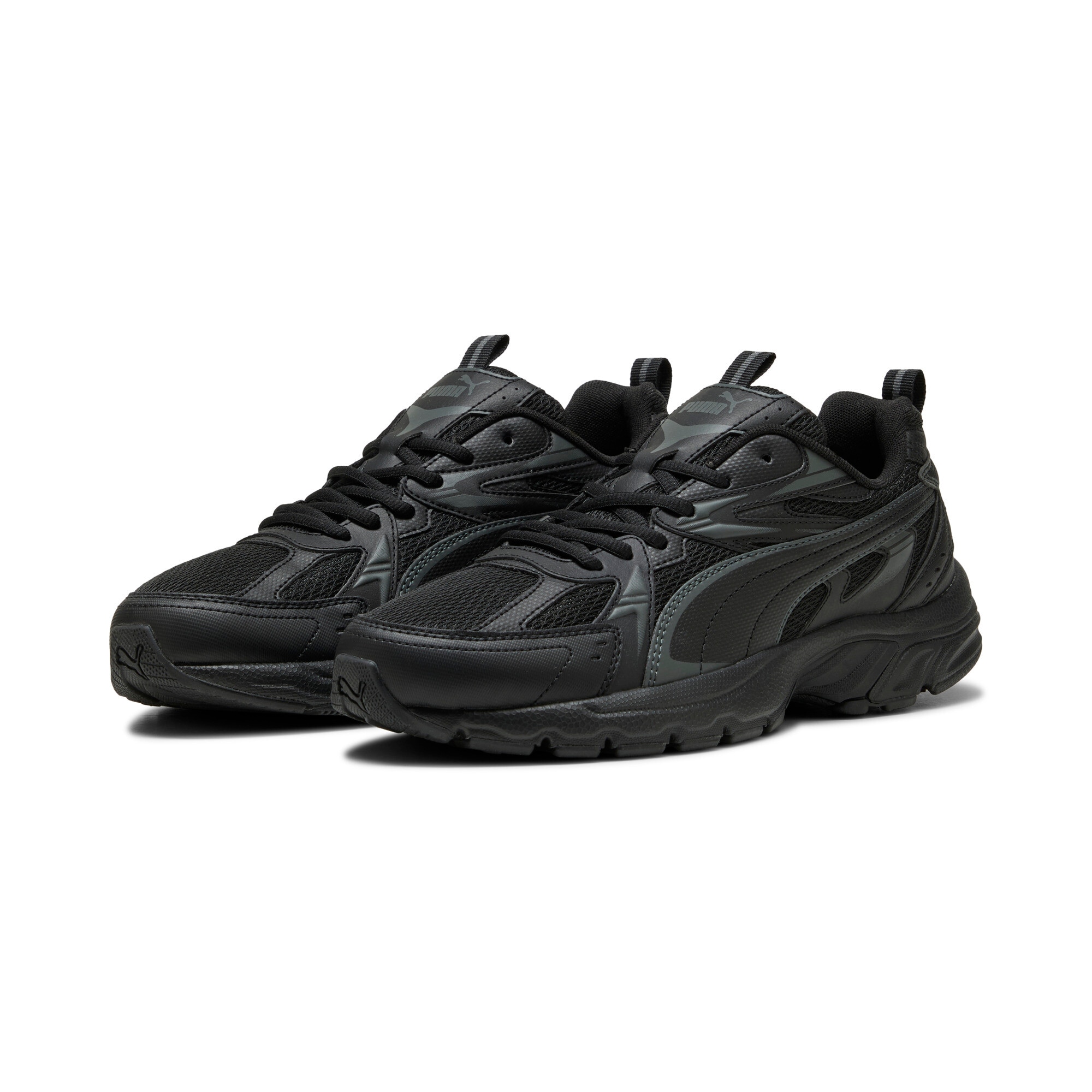 Sneaker PUMA "MILENIO TECH_", Damen, Gr. 40, schwarz (puma schwarz, shadow gray), Textil, Schuhe Sneaker, für Sportmode und Streetwear, mit Schnürverschluss