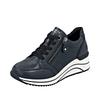 Keilsneaker REMONTE, Damen, Gr. 42, blau (nachtblau), Leder, Lederimitat, unifarben, sportlich, Schuhe, Freizeitschuh, Halbschuh, Schnürschuh mit Rieker TEX-Membran