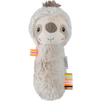 Greifspielzeug FEHN "Lazy, Crazy & Pink, Stabgreifling Faultier", grau (grau, beige), Greifspielzeug, KinderB:4,9cm H:4,8cm L:16cm, Plüsch, Softvelour, Nicki, B:4,9cm H:4,8cm L:16cm Image