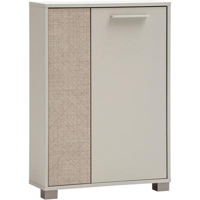 Unterschrank SCHILDMEYER "Edno Unterschrank, Breite 59 cm", cremebeige, B:59,8cm H:124cm T:19,8cm, FSC-zertifizierter Holzwerkstoff, Schränke, Fronten in Canasta-Dekor mit Korbgeflecht-Design Image
