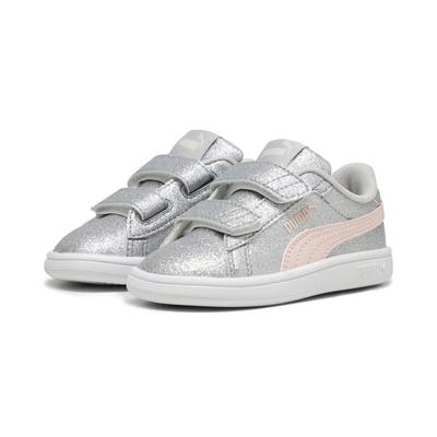 Sneaker PUMA "SMASH 3.0 GLITZ GLAM V INF", Gr. 27, glacial gray, frosty pink, Synthetik, unifarben, sportlich, Schuhe Image