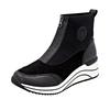 Keilsneaker REMONTE, Damen, Gr. 44, schwarz, Textil, Lederimitat, Lacklederimitat, unifarben, modisch, Schuhe, Casual-Boots, Stiefelette, Plateauboots mit Lite´n Soft Ausstattung