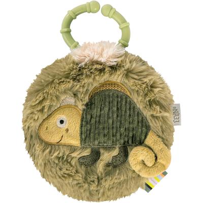 Greifspielzeug FEHN "Lazy, Crazy & Pink, Stoffbuch Chamäleon", grün (khaki, olive), Greifspielzeug, KinderB:13cm H:2,3cm L:13,6cm, Plüsch, Softvelour, Nicki, B:13cm H:2,3cm L:13,6cm Image