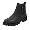 Chelseaboots REMONTE, Damen, Gr. 43, schwarz, Leder, Lacklederimitat, Elastischer Einsatz, unifarben, modisch, Schuhe, Stiefelette, Boots, Profilsohle, Blockabsatz, mit Innenreißverschluss