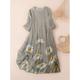 Women's Midi Dress T Shirt Dress Tee Dress A Line Dress Summer Dress Vacation Casual Beach Date Summer Dress Regular Fit Floral Graphic Short Sleeve Crew Neck Light Green Pink Red Light Brown Summer