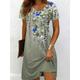 Women's Mini Dress Casual Dress T Shirt Dress Tee Dress Sundress A Line Dress Vacation Casual Boho Beach Regular Fit Ombre Floral Graphic Short Sleeve V Neck Black And White Yellow Red Blue Summer