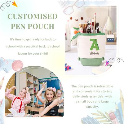 Personalized Pencil Case with Custom Name, Back to School Gift for Kids, Fun Letter Design Stationery Pouch, Unique School Supplies Organizer