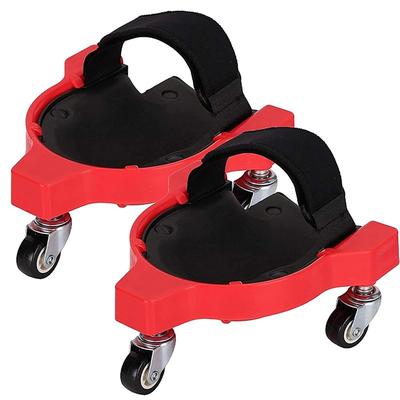 1 Pair Rolling Knee Creeper Pads and Tool Tray with 3 Swivel Casters Adjustable Strap Full 360 Degree Turn Capability for Home Workshop Auto Repairing Maintaining