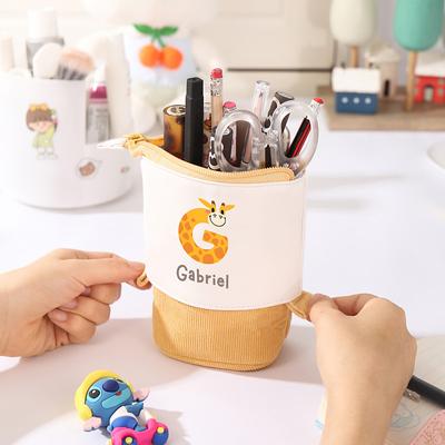 Personalized Pencil Case with Custom Name, Back to School Gift for Kids, Fun Letter Design Stationery Pouch, Unique School Supplies Organizer
