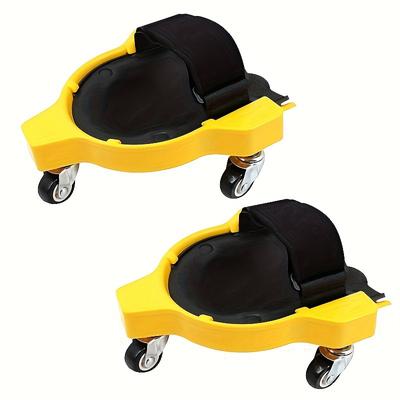 1 Pair Rolling Knee Creeper Pads and Tool Tray with 3 Swivel Casters Adjustable Strap Full 360 Degree Turn Capability for Home Workshop Auto Repairing Maintaining