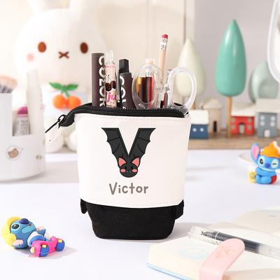 Personalized Pencil Case with Custom Name, Back to School Gift for Kids, Fun Letter Design Stationery Pouch, Unique School Supplies Organizer