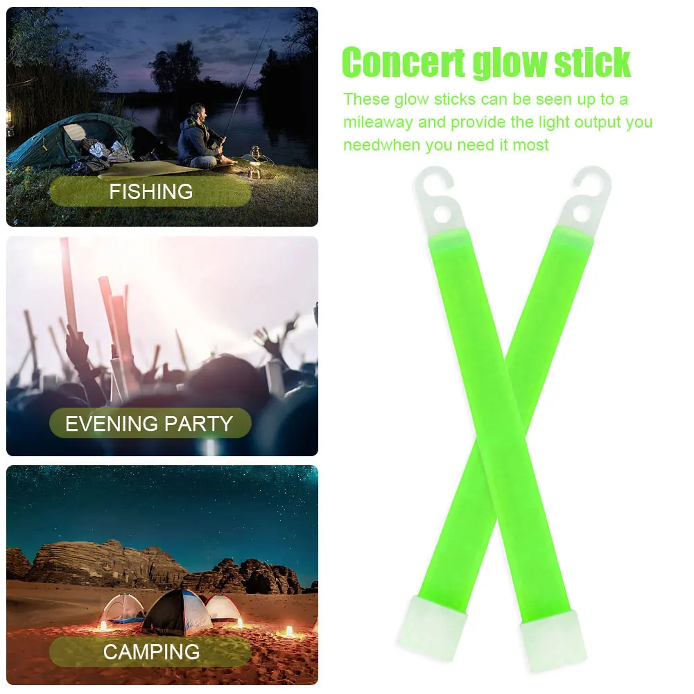 5Pcs Led Glow Stick Mit Haken Fluoreszenz Licht Glow Sticks Für Wandern Camping Outdoor Notfall Konzert Party Licht Image