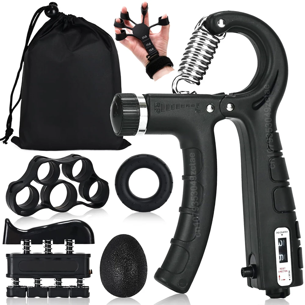 5–60 kg verstellbarer Griffkrafttrainer mit Fingertrainer, Handgriffverstärker für Muskelaufbau und Wiederherstellung von Verletzungen Image