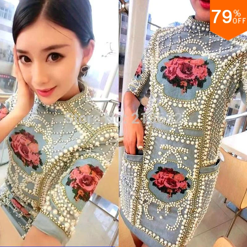 Host Kleid Perlen Stickerei Internet Celebrity Schmuck Tuch Hochzeit Spitze Kleider Luxuriöse Plus Größe Luxus Dame Bühne Kleidung Image