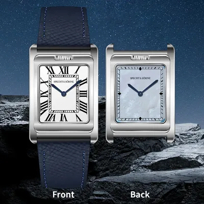 2025 Specht & Söhne New Fashion Square Quartz Watch Double Face Men's Watches Stainless Steel Sapphire CrystaReloj Hombre 24.5MM
