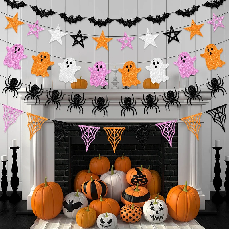 Halloween ihnen Party Dekoration Banner Geist Festival Atmosphäre Dekoration Geist Spinne Fledermaus Banner Dekoration Lieferungen Image