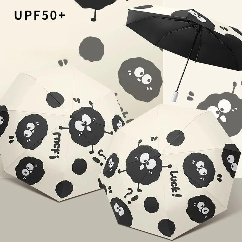Cartoon-Katzen-Regenschirm, weibliche Sonne und Regen, doppelter Verwendungszweck, faltbarer Regenschirm, Sonnenschirm, automatischer Sonnenschutz für Studenten, UV-Sonne Image