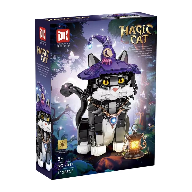 MOC Magic Cat 1128PCS Bausteine Kit DK7047 Tier Serie Augen Farbe Veränderbar Klassische Ziegel Spielzeug Kinder Montieren DIY geschenk Image