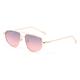 New 2025 Metal Frame Oval Sunglasses For Men For Women Sun Glasses Uv400 Green Gold(Grey Pink Lens)