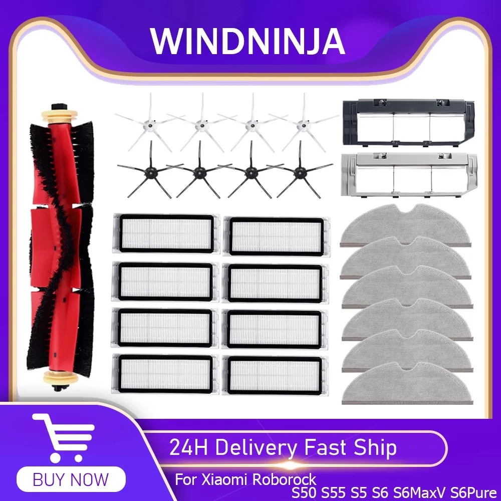 Filter Pinsel Mopp Pinsel Abdeckung Für Xiaomi Roborock S5 S6 S55 S52 S50 S51 S6 MaxV S6 Reine E4 E5 Staubsauger Haushalts zubehör Image