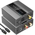 Tlily - Convertitore audio analogico-digitale ottico con cavo Toslink e adattatore coassiale