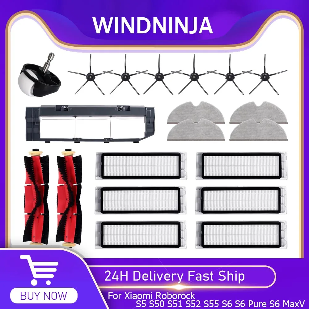 Ersatzset für Roborock S5 S50 S51 S52 S55 S6 S6 Pure S6 MaxV Staubsauger Ersatzteile Trommelbürste HEPA-Filter Mopptücher Image