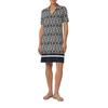 Sommerkleid S.OLIVER BLACK LABEL, Damen, Gr. 44, N-Gr, blau, Web, Obermaterial: 93% Baumwolle, 7% Elasthan, bedruckt, casual, regular fit kniefrei, V-Ausschnitt, Kurzarm, Kleider, mit All-Over Print