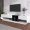 Meuble TV de luxe moderne 190x40x34cm blanc, meuble TV grand espace de rangement, meuble bas avec tiroirs, pour chambre et salon