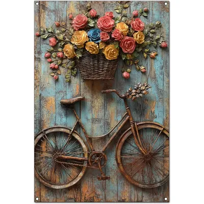 1n,Original Vintage Beauty Gardening Tin Sign Art - Antique Style Garden Decoration Artwork - Funny Retro Metal Decor for Yard/O