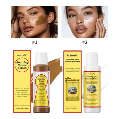 Bronze Before and After Browning Lotion Long-Lasting Brown Lotion Tan Lotion Texture Tanning Booster Waterproof Coconut Makeup