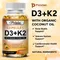 Vitamin D3 + K2 Supplement - Bone, Joint & Immune, Teeth and Skin Health Support - Non-GMOSupplement