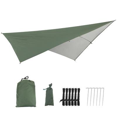 Versatile Waterproof Camping Hammock Tarp - 114x114 Rain Fly Sun Shade Backpacking Shelter with Guy Lines Stakes - Perfect for Outdoor Adventures