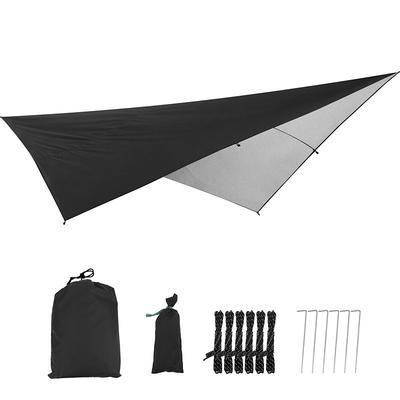 Versatile Waterproof Camping Hammock Tarp - 114x114 Rain Fly Sun Shade Backpacking Shelter with Guy Lines Stakes - Perfect for Outdoor Adventures