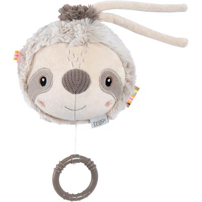 Spieluhr FEHN "Lazy, Crazy & Pink, Faultier", grau (grau, beige), Spieluhren, KinderB:10,8cm H:8cm L:11,7cm, Plüsch, Nicki, Softvelours, B:10,8cm H:8cm L:11,7cm