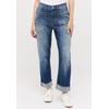 Relax-fit-Jeans ANGELS "LIBERTA TU", Damen, Gr. 36, Länge 27, mid blau used destroyed, Denim/Jeans, Obermaterial: 78% Baumwolle, 20% Polyester, 2% Elasthan, casual, relaxed fit 7/8-Länge, Jeans, mit großen Vordertaschen