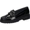 Mokassin WALDLÄUFER "H-SERENA", Damen, Gr. 5,5 (38,5), schwarz, Lackleder, glänzend, modisch, Schuhe, Slipper, Komfortschuh mit Schmuckspange, G-Weite