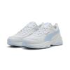 Sneaker PUMA "Cilia Mode Sneakers Damen", Gr. 35.5, silber mist haute tropic weiß gray blau, Obermaterial: Textil, Synthetik; Futter: Textil; Innensohle: Textil; Laufsohle: Gummi, Synthetik, Schuhe