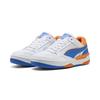 Sneaker PUMA "Rebound Retro Sneakers Erwachsene", Gr. 40.5, weiß team royal rickie orange blau, Obermaterial: Textil, Kuhleder, Synthetik; Futter: Textil; Innensohle: Textil; Laufsohle: Gummi, Schuhe