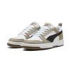 Sneaker PUMA "Rebound V6 Low Sneakers Erwachsene", Gr. 44.5, weiß schwarz ice coffee beige, Obermaterial: Textil, Synthetik; Futter: Textil; Innensohle: Textil; Laufsohle: Gummi, Schuhe