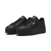 Sneaker PUMA "Karmen II Leather Sneakers Damen", Gr. 41, schwarz (schwarz silber metallic), Obermaterial: Kuhleder, Textil, Synthetik; Futter: Textil; Innensohle: Textil; Laufsohle: Gummi, Schuhe