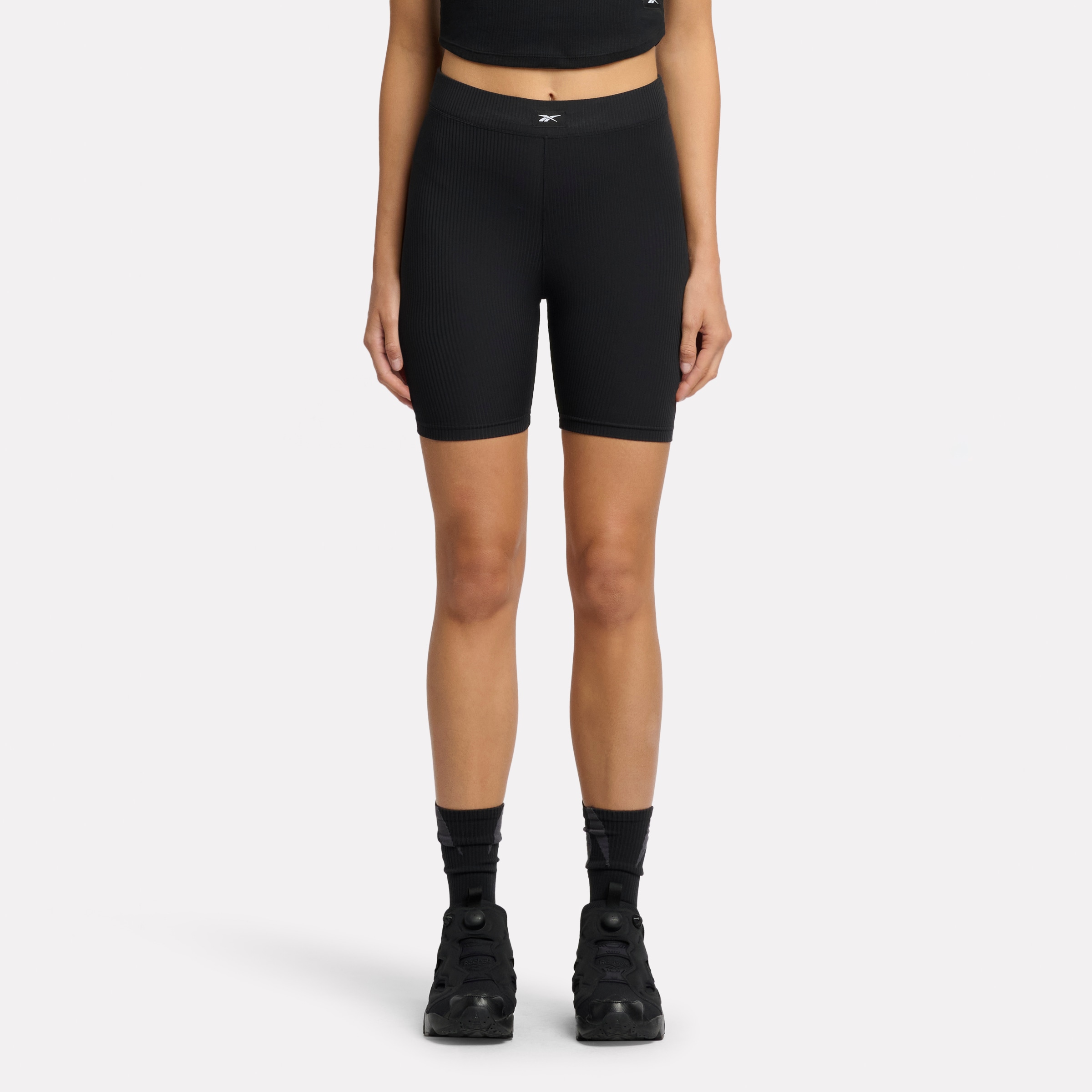 Bikerhose REEBOK "RIB BIKE SHORT/BLACK", Damen, Gr. S, N-Gr, schwarz, Obermaterial: 76% Polyester, 24% Elasthan, Hosen Image