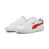 Sneaker PUMA "Smash 3.0 L Sneakers Erwachsene", Gr. 42, weiß fierce rot, Obermaterial: Leder, Synthetik; Futter: Textil; Innensohle: Textil; Laufsohle: Gummi, Schuhe