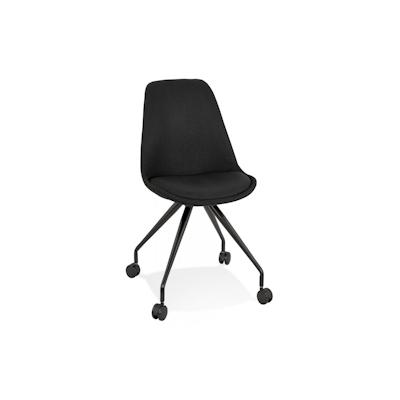 Bürostuhl mit Metall-Textil Konstruktion | Schwarzer Schreibtischstuhl mit Rollen für Mobilität | Modern | 60x60x92 cm, Sitzhöhe 47 cm | Kadima Design Image