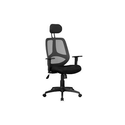 KADIMA DESIGN Bürostuhl Stoffbezug Schreibtischstuhl 120 kg Armlehne schwarz Chefsessel Drehstuhl Kopfstütze Image