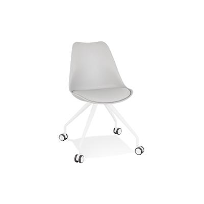 Konferenzstuhl Bürostuhl Objektstuhl mit Rollgestell | Metallrahmen mit Polsterung | Grau-Weiß | Ergonomisch | Galoro Kollektion | Kadima Design Image