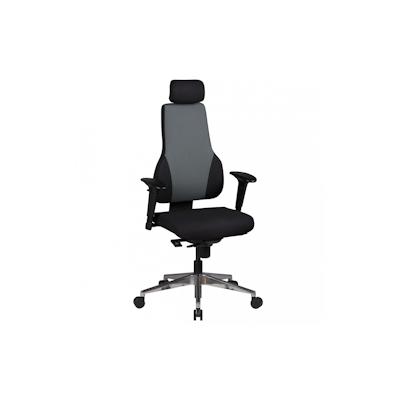 KADIMA DESIGN Bürostuhl QENTIN schwarz/grau Schreibtischstuhl Stoffbezug Chefsessel Drehstuhl Synchronmechanik Image