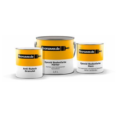 Floorsaver Epoxid Bodenfarbe Anti-Rutsch, Zweikomponentige Betonfarbe, Hellgrau 2,5L - Hellgrau Image