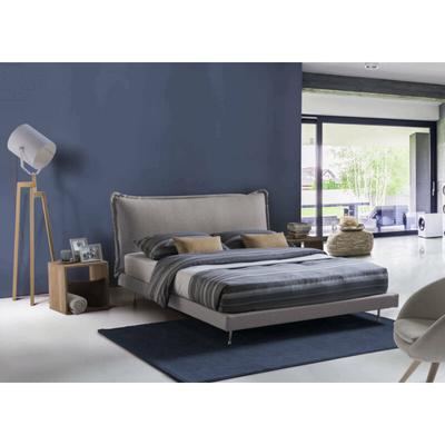 Talamo Italia - Doppelbett Anika, Festbett mit Polsterung und Kopfteil aus Stoff, 100% Made in Image