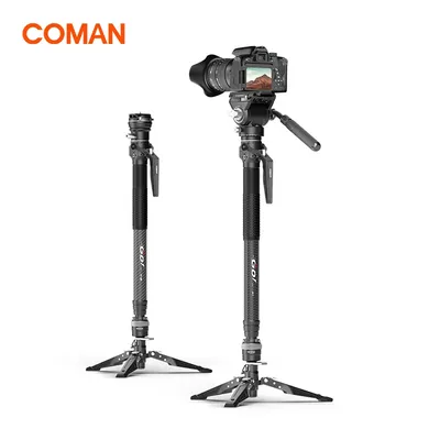 COMAN M1 Series One Click Lifting Monopod Carbon Fiber Travel Tripod With Quick Release Plate for DSLR Camera Holder Stand